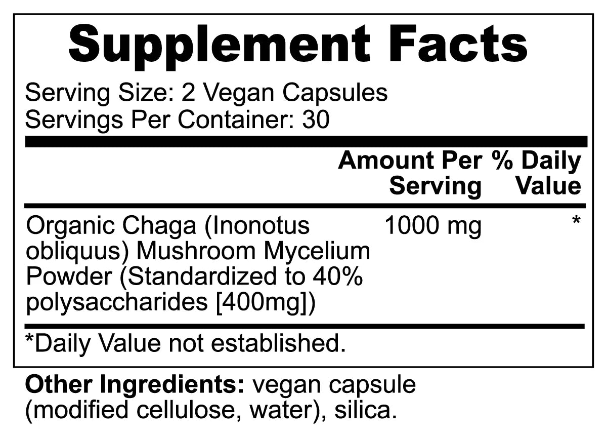 Finest Forage Chaga Powdered Extract Capsules