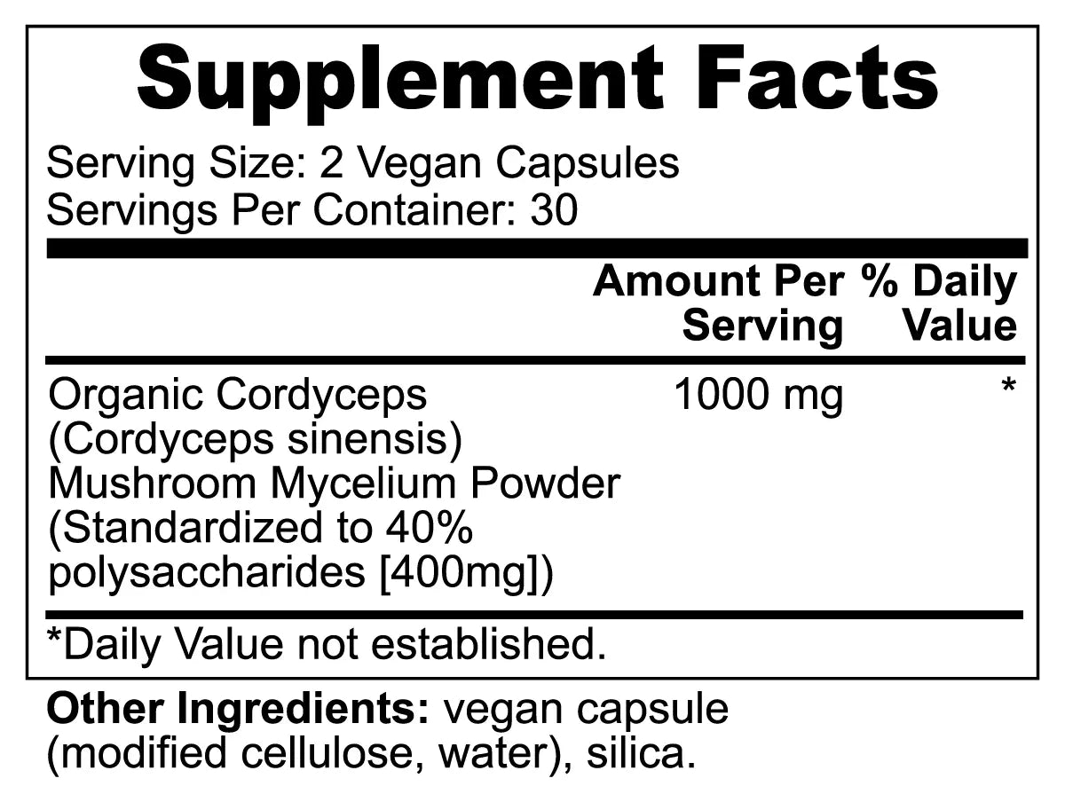 Finest Forage Cordyceps Powdered Extract Capsules